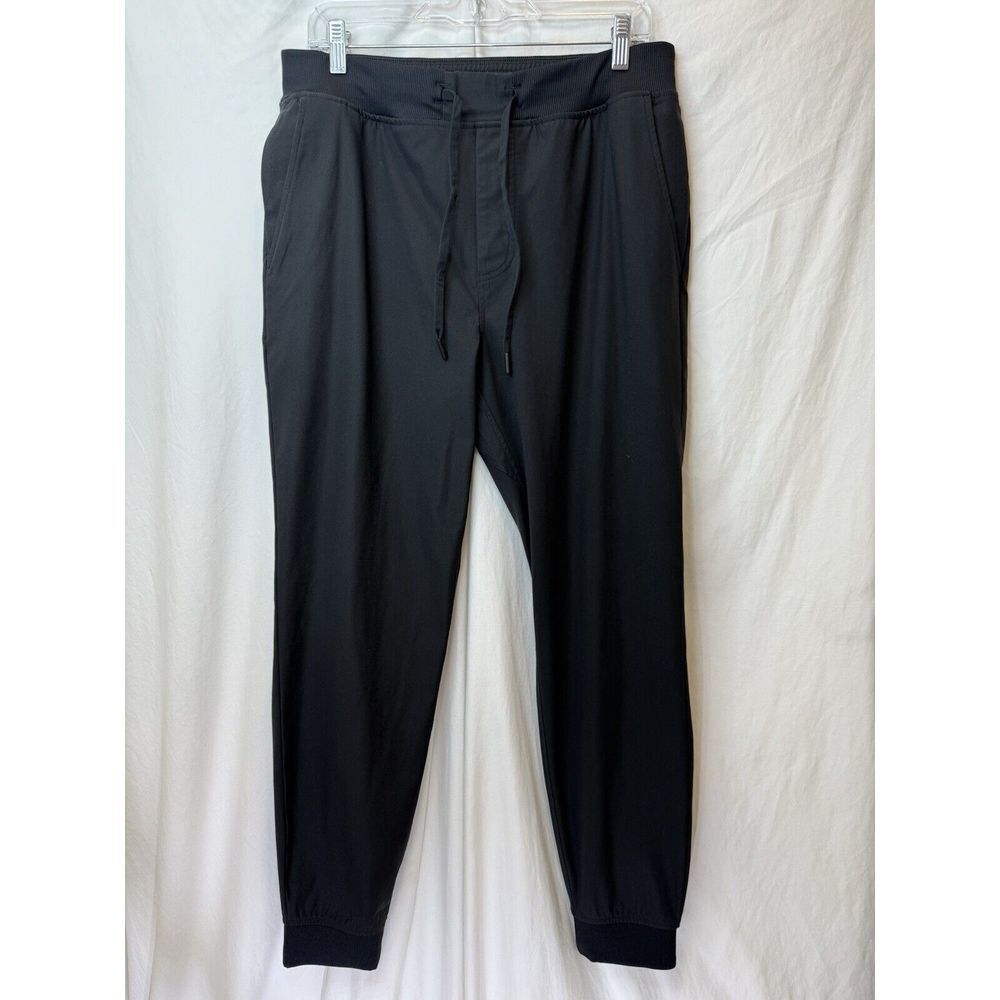 Rhoback Pants Mens Large Black Performance Jogger Tapered Pockets Stretch EUC